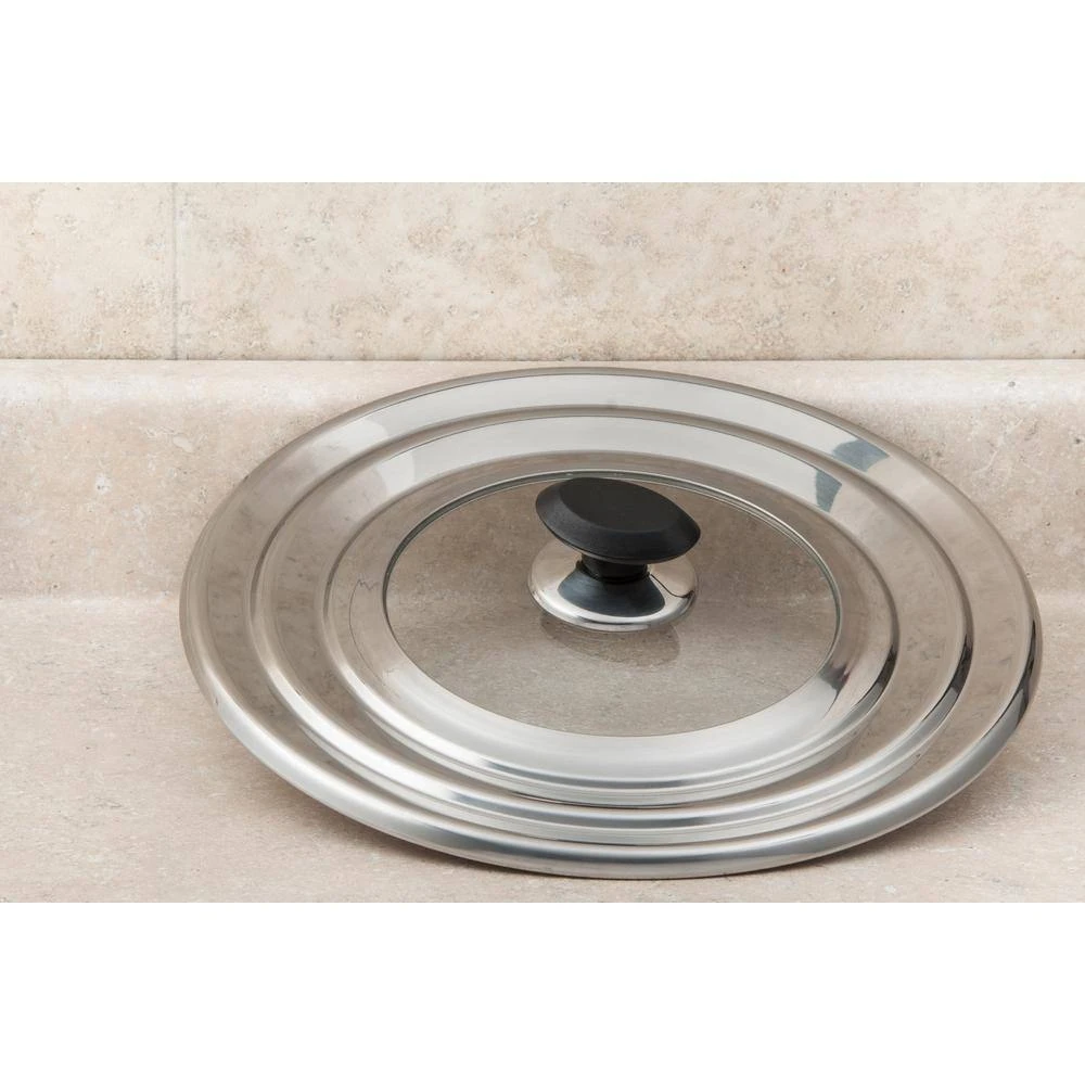 12-1/4 in. Universal 8 in./10 in./12 in. Stainless Versatile Lid by ExcelSteel - Image 2
