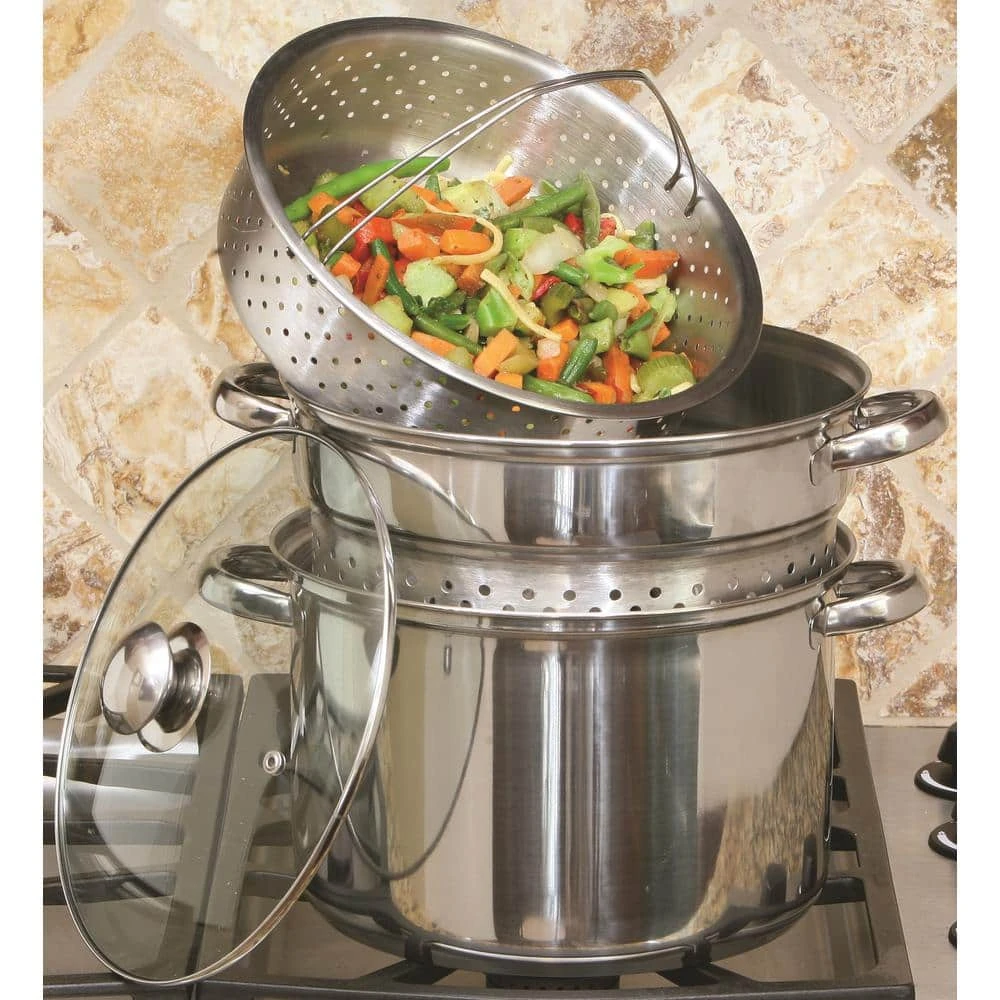 8 Qt. 4-Piece 18/10 Stainless Steel Multi-Cooker with Baskets and Lid by ExcelSteel - Image 7