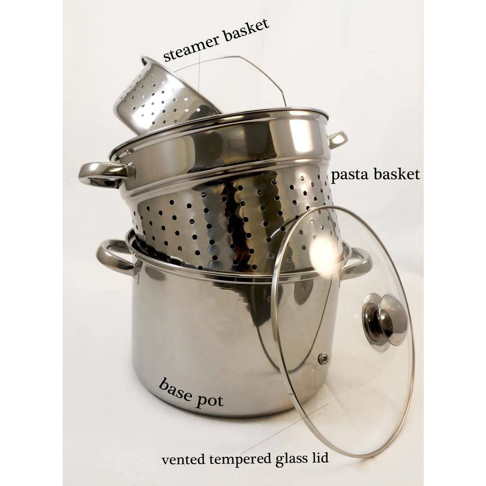 8 Qt. 4-Piece 18/10 Stainless Steel Multi-Cooker with Baskets and Lid by ExcelSteel - Image 5