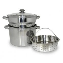8 Qt. 4-Piece 18/10 Stainless Steel Multi-Cooker with Baskets and Lid by ExcelSteel