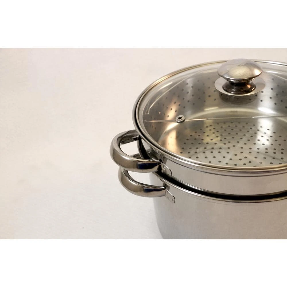 8 Qt. 4-Piece 18/10 Stainless Steel Multi-Cooker with Baskets and Lid by ExcelSteel - Image 6