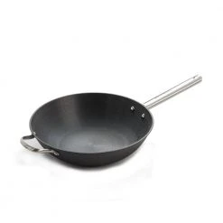 13 in. Cast Iron Chinese Wok with Assist Handle by ExcelSteel