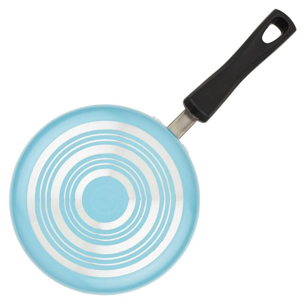 2 qt. Aqua Blue Farberware Smart Control Aluminum Nonstick 2-Saucepan with Lid - Image 3