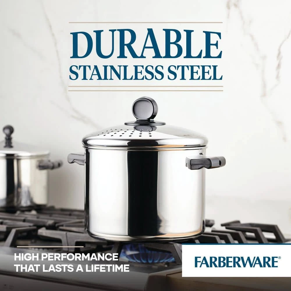 Classic Series 8 qt. Stainless Steel Stock Pot with Lid by Farberware - Image 4