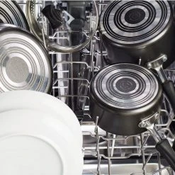 Cookstart 12.25 in. Aluminum DiamondMax Nonstick Wok with Lid, Pewter by Farberware