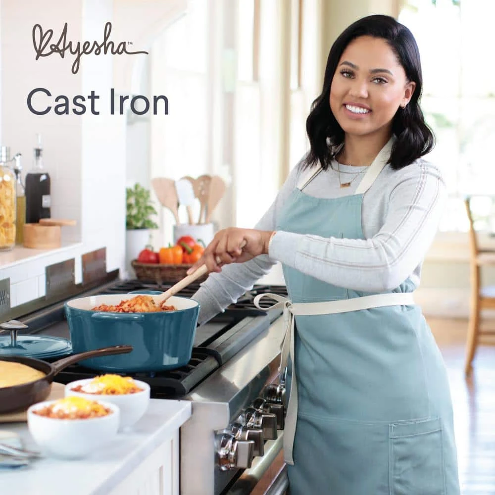 Home Collection 12 in. Cast Iron Grill Pan in French Vanilla with Pour Spout by Ayesha Curry - Image 10
