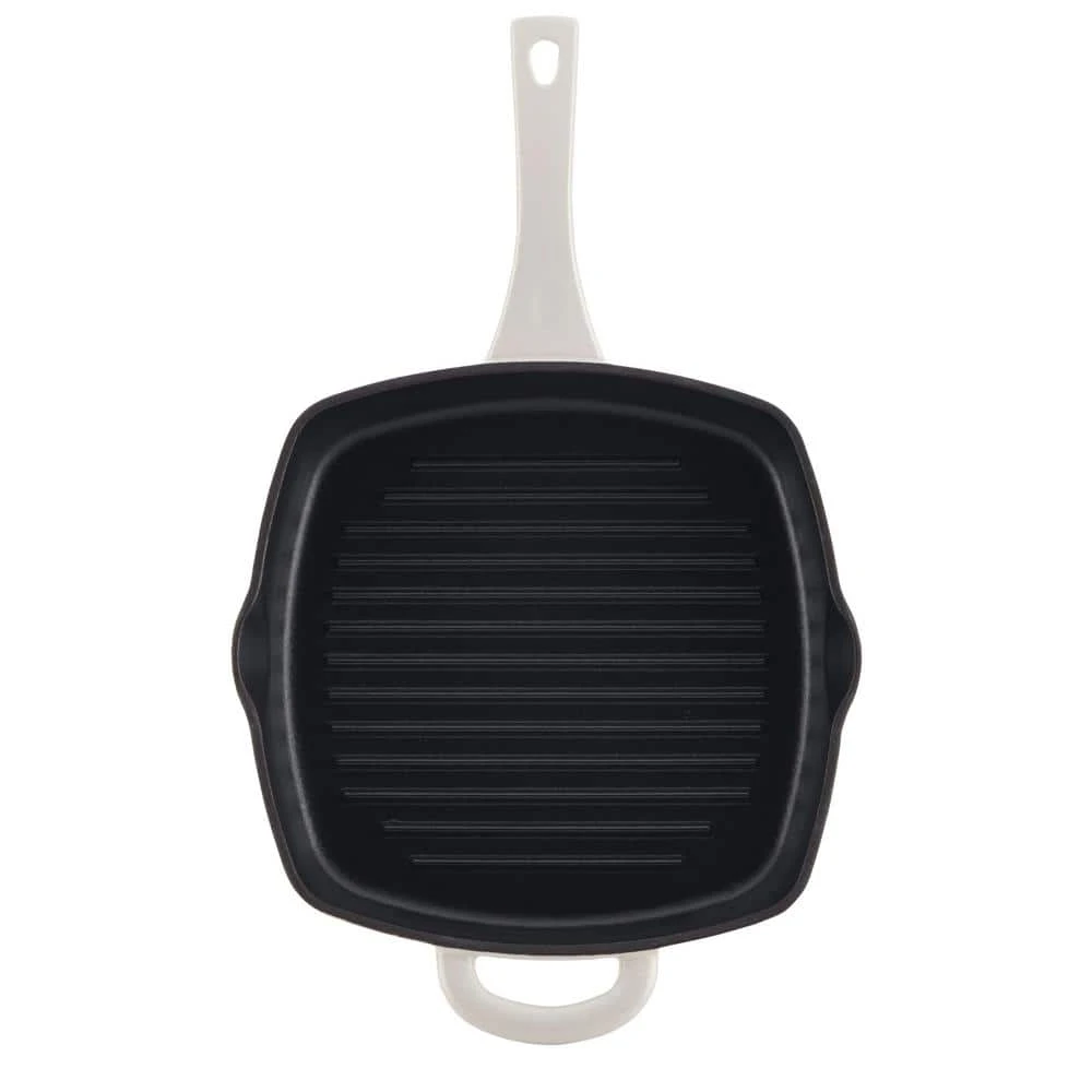 Home Collection 12 in. Cast Iron Grill Pan in French Vanilla with Pour Spout by Ayesha Curry - Image 4