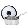 8 in. Dia. 2.5 qt. Black Cube Stainless Saucepan with Lid by Frieling