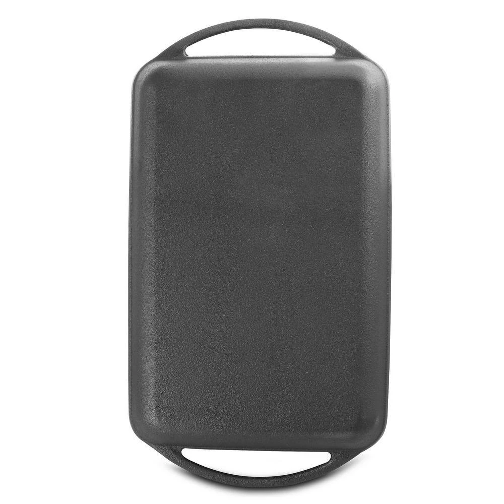 12.5 in. x 8.3 in. Black Pre-Seasoned Cast Iron Griddle by General Store - Image 2