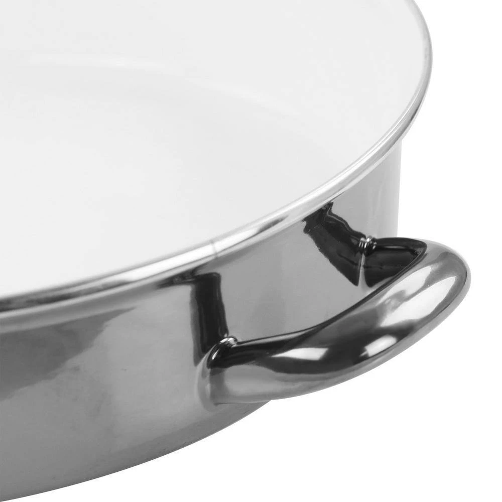 5 qt. Gray Enamel on Steel Braiser Pan with Lid by GIBSON HOME - Image 4