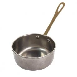 Normandie 3.9 in. x 0.23 qt. Stainless Steel Mini Saucepan in Silver and Gold by Gibson Home