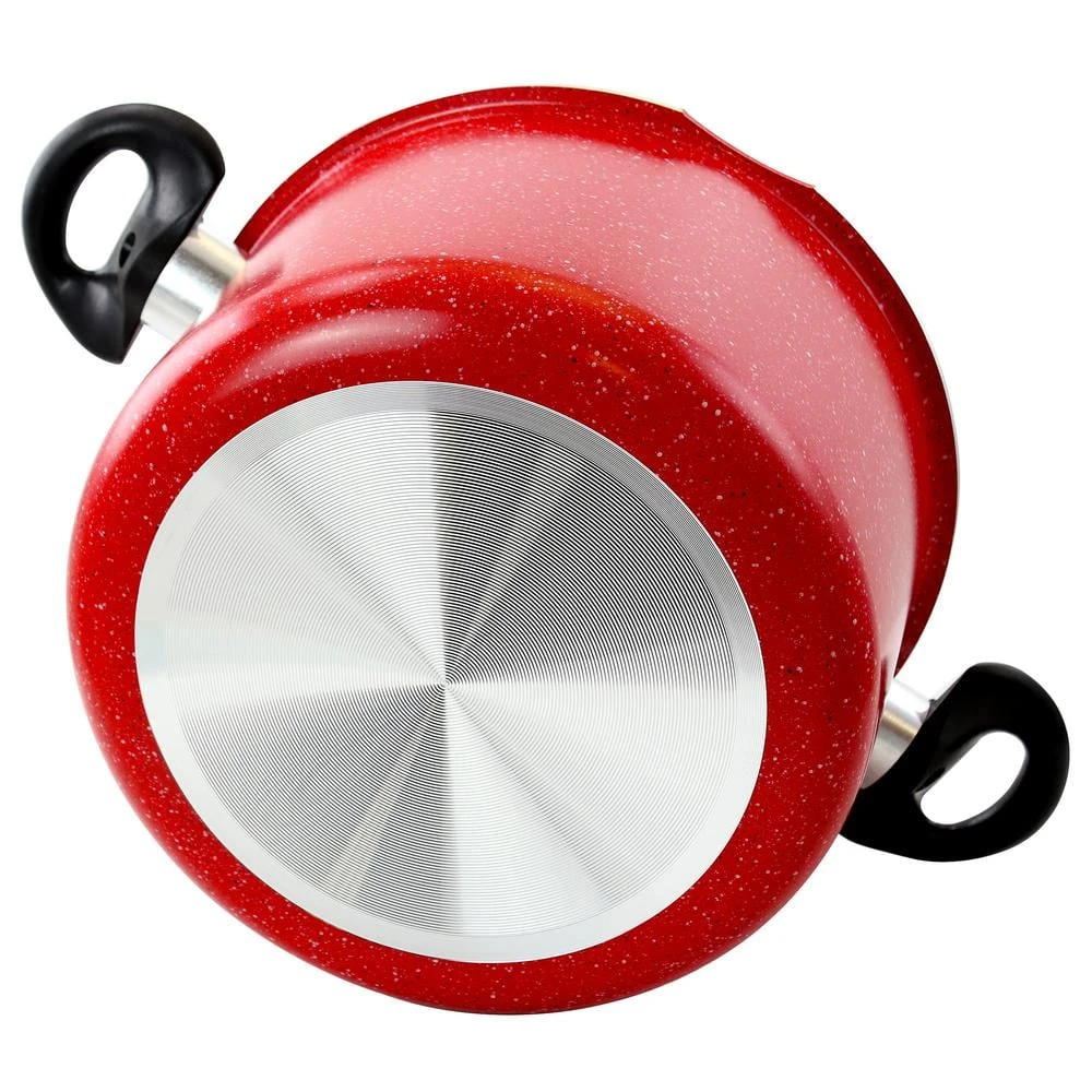 Granita 6 qt. Aluminum Pasta Pot in Red Speckle with Lid by GIBSON HOME - Image 2