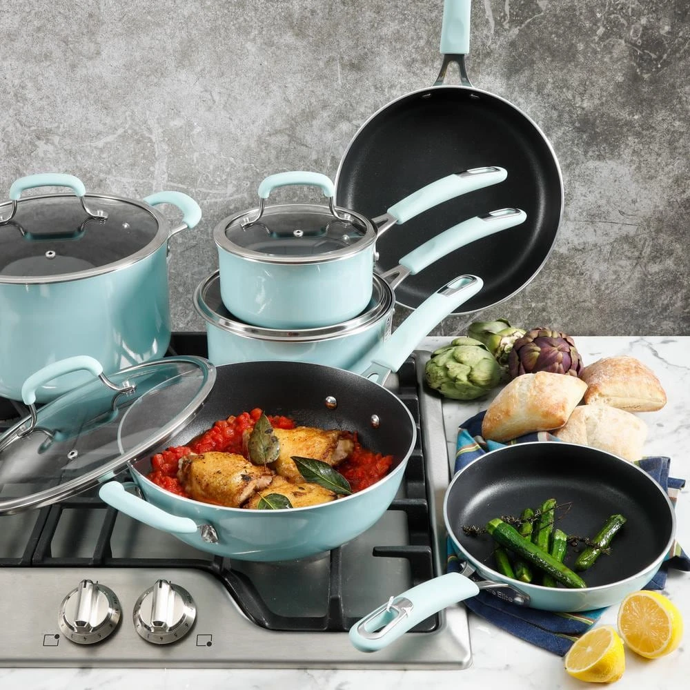 Andover 10-Piece Aluminum Nonstick Cookware Set in Glacier by KENMORE ELITE - Image 8