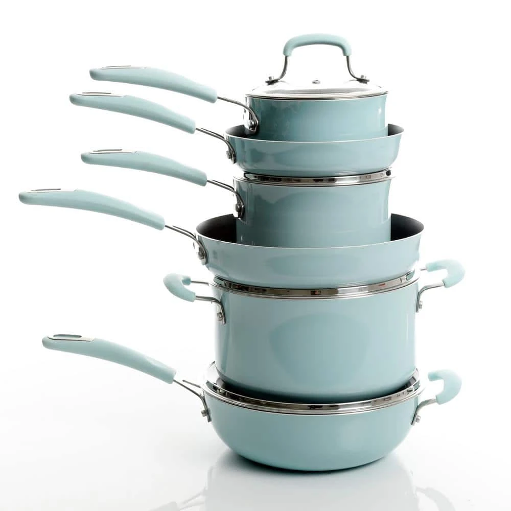 Andover 10-Piece Aluminum Nonstick Cookware Set in Glacier by KENMORE ELITE - Image 2