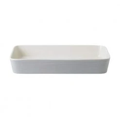 Gordon Ramsay Maze 2.5 qt. Light Grey Stoneware Rectangular Roasting Pan by Royal Doulton Exclusively for Gordon Ramsay