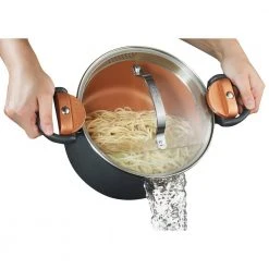 5 Qt. Non-Stick Ti-Ceramic Pasta Pot with Built-In Strainer and Twist N' Lock Handles by Gotham Steel