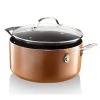 5 Qt. Aluminum Cast Textured Coating Non-Stick Stock Pot with Glass Lid by Gotham Steel