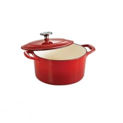 Gourmet 3.5 qt. Round Enameled Cast Iron Dutch Oven in Gradated Red with Lid by Tramontina