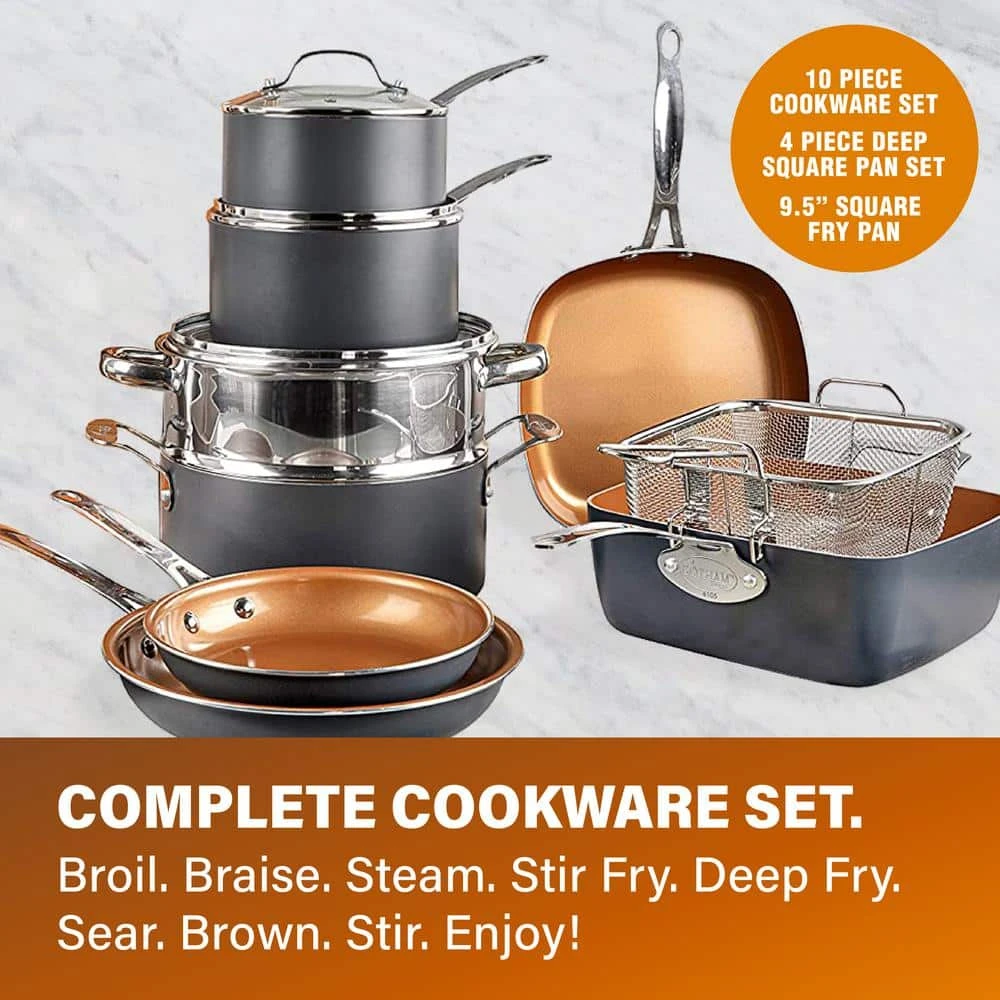 20-Piece Aluminum Ti-Ceramic Nonstick Cookware and Bakeware Set in Graphite by Gotham Steel - Image 5