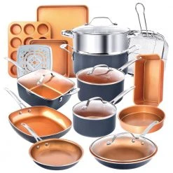 20-Piece Aluminum Ti-Ceramic Nonstick Cookware and Bakeware Set in Graphite by Gotham Steel
