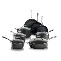 Professional 13-Piece Aluminum Hard Anodized Diamond and Mineral Coating Nonstick Premium Cookware Set by GRANITESTONE