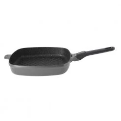 GEM Stay Cool 11 in. Cast Aluminum Nonstick Grill Pan in Gray by BergHOFF