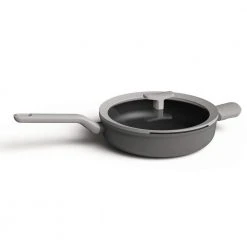 Leo 3.1 qt. Aluminum Nonstick Saute Pan in Grey with Glass Lid by BergHOFF
