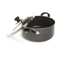 2 qt. Round Aluminum Nonstick Dutch Oven in Gray with Glass Lid by Better Chef