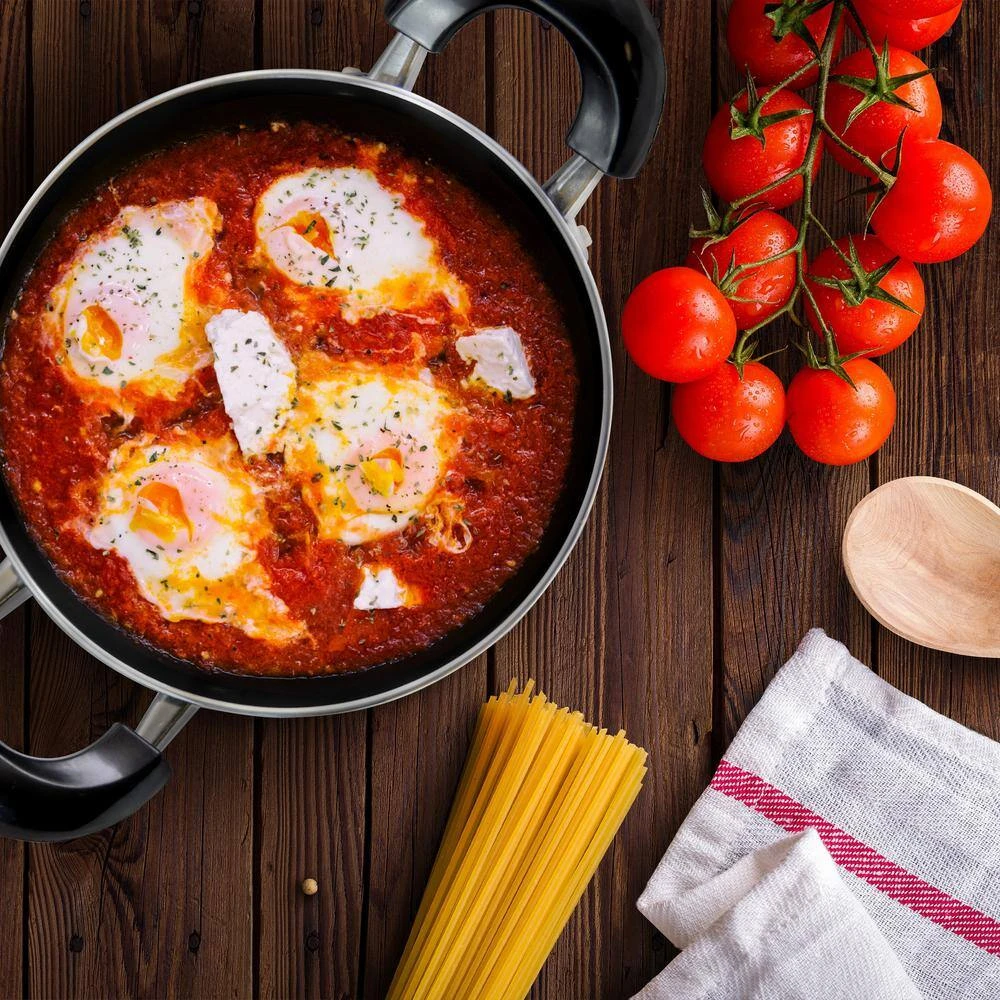 4 qt. Round Aluminum Nonstick Dutch Oven in Gray with Glass Lid by Better Chef - Image 5