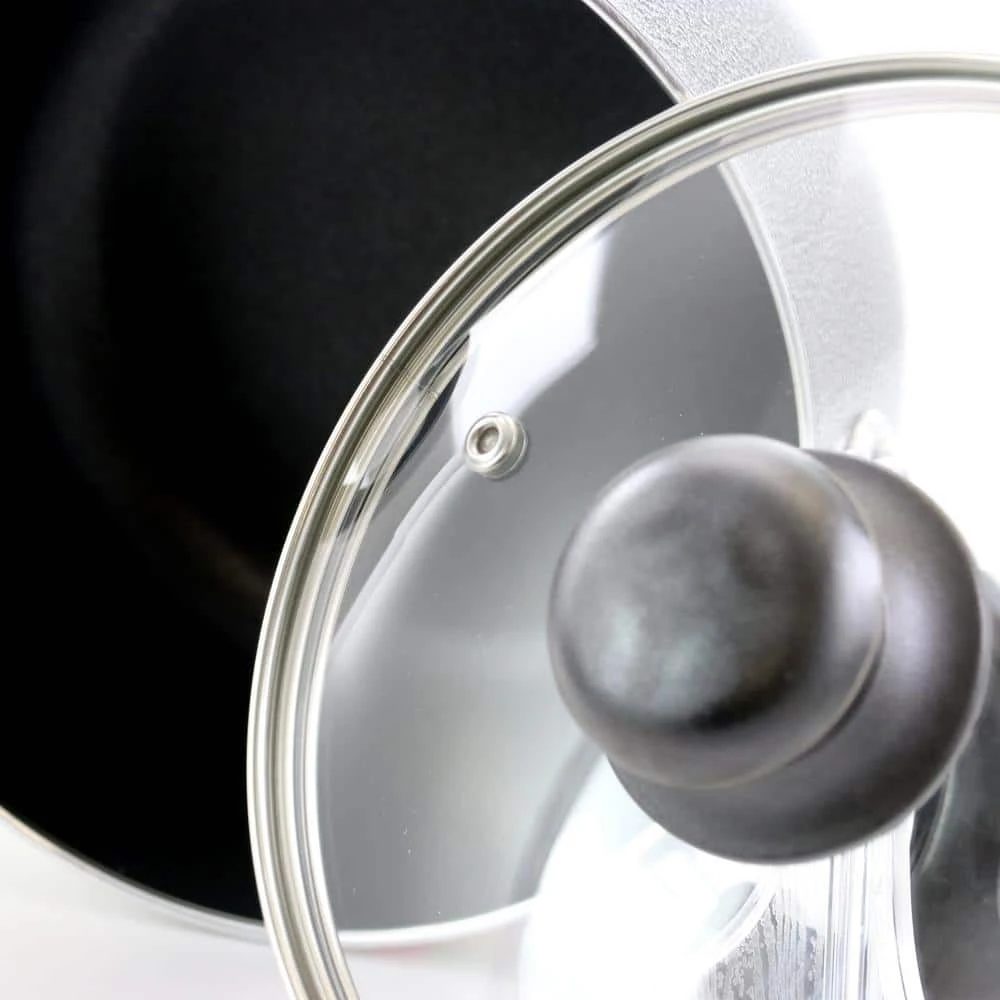 4 qt. Round Aluminum Nonstick Dutch Oven in Gray with Glass Lid by Better Chef - Image 3