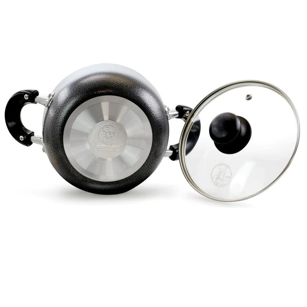 4 qt. Round Aluminum Nonstick Dutch Oven in Gray with Glass Lid by Better Chef - Image 2