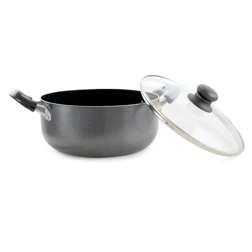 12 in. Aluminum Nonstick Frying Pan in Gray with Glass Lid by Better Chef - Image 4