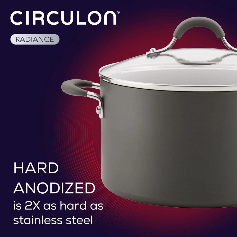 Radiance 10-Piece Hard-Anodized Aluminum Nonstick Cookware Set in Gray by Circulon - Image 3
