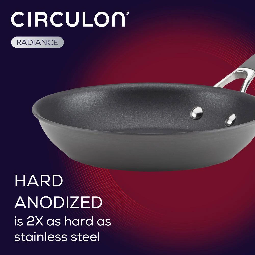 Radiance 3-Piece Hard-Anodized Aluminum Nonstick Skillet Set in Gray by Circulon - Image 4