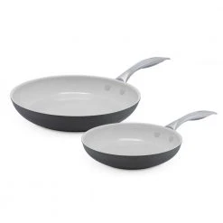 Classic Pro 2-Piece Hard-Anodized Aluminum Ceramic Nonstick Frying Pan Set in Gray by GreenLife
