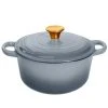 3 qt. Round Cast Iron Enameled Gray Dutch Oven with Lid by LEXI HOME