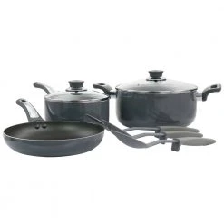 Legacy 8-Piece Gray Aluminum Nonstick Cookware Set by Oster