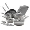 Classic Brights 14-Piece Gray Porcelain Nonstick Cookware Set with Bakeware and Tools by Rachael Ray