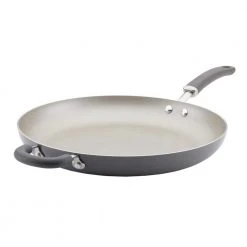 14.5 in. Aluminum Nonstick Create Delicious Frying Pan with Helper Handle in Gray Shimmer by Rachael Ray