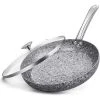 CSK 11 in. Granite Aluminum Non-Stick Frying Pan in Gray with Lid by Unbranded