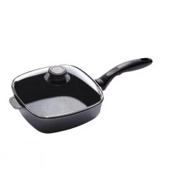Classic Series Induction 2.1 qt. Cast Aluminum Nonstick Saute Pan in Gray with Glass Lid by Swiss Diamond