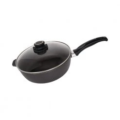Swiss Titan 3.2 qt. Titanium Nonstick Saute Pan in Gray with Glass Lid by Swiss Diamond