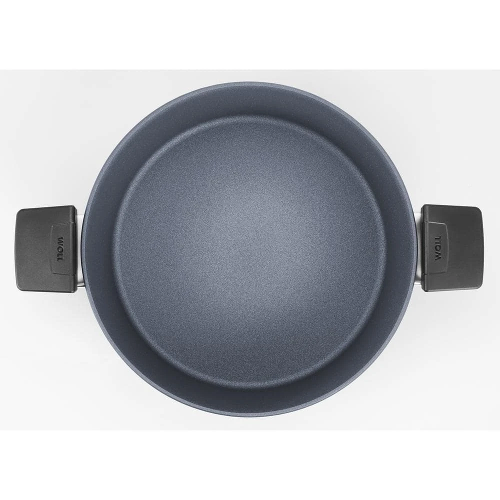 Diamond LITE 5.8 qt. Round Cast Aluminum Nonstick Casserole Dish in Gray with Glass Lid by Woll - Image 3