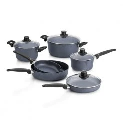 Diamond LITE 10-Piece Cast Aluminum Nonstick Cookware Set in Gray by Woll