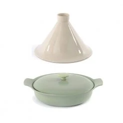 Ron 3-Piece Green Cast Iron Tajine Set by BergHOFF