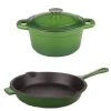 Neo 3-Piece Cast Iron Cookware Set in Green by BergHOFF