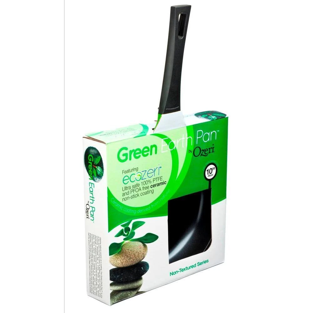 Green Earth 10 in. Aluminum Ceramic Nonstick Frying Pan in Green with Bakelight Handle by Ozeri - Image 2