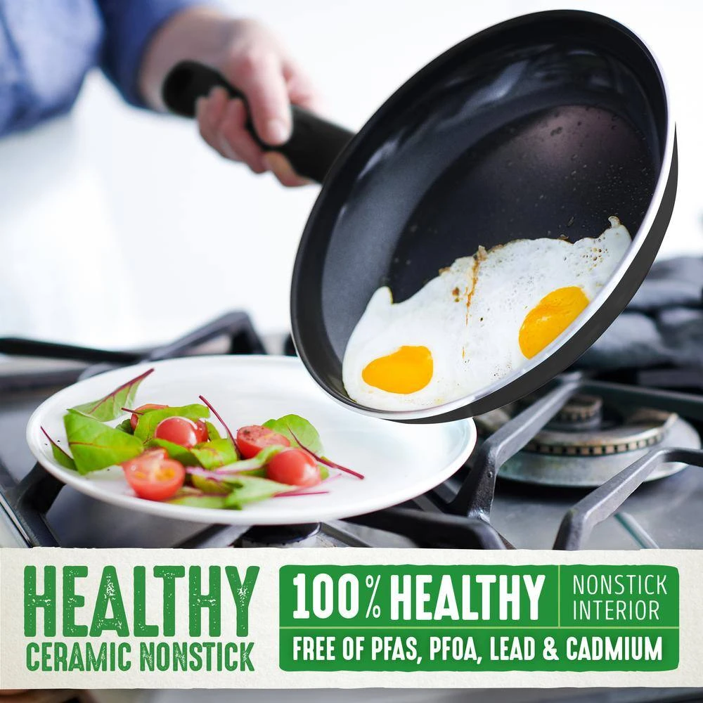 Diamond 11 in. Aluminum Ceramic Nonstick Square Griddle in Black by GreenLife - Image 3