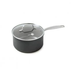 Chatham 3 qt. Hard-Anodized Aluminum Ceramic Nonstick Sauce Pan in Gray with Glass Lid by GreenPan