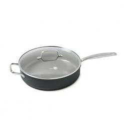 Chatham 5 qt. Hard-Anodized Aluminum Ceramic Nonstick Saute Pan in Gray with Glass Lid by GreenPan